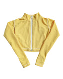 Load image into Gallery viewer, Lemon Ribbed Cropped Top