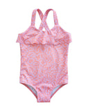 Load image into Gallery viewer, Butterflight Terracotta Baby Scallop Swimsuits