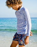Load image into Gallery viewer, Navy Seasong Quick Dry Beach Shorts