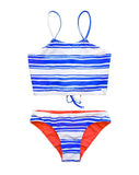Load image into Gallery viewer, Seastripe - Red Coral Bikini Crossback
